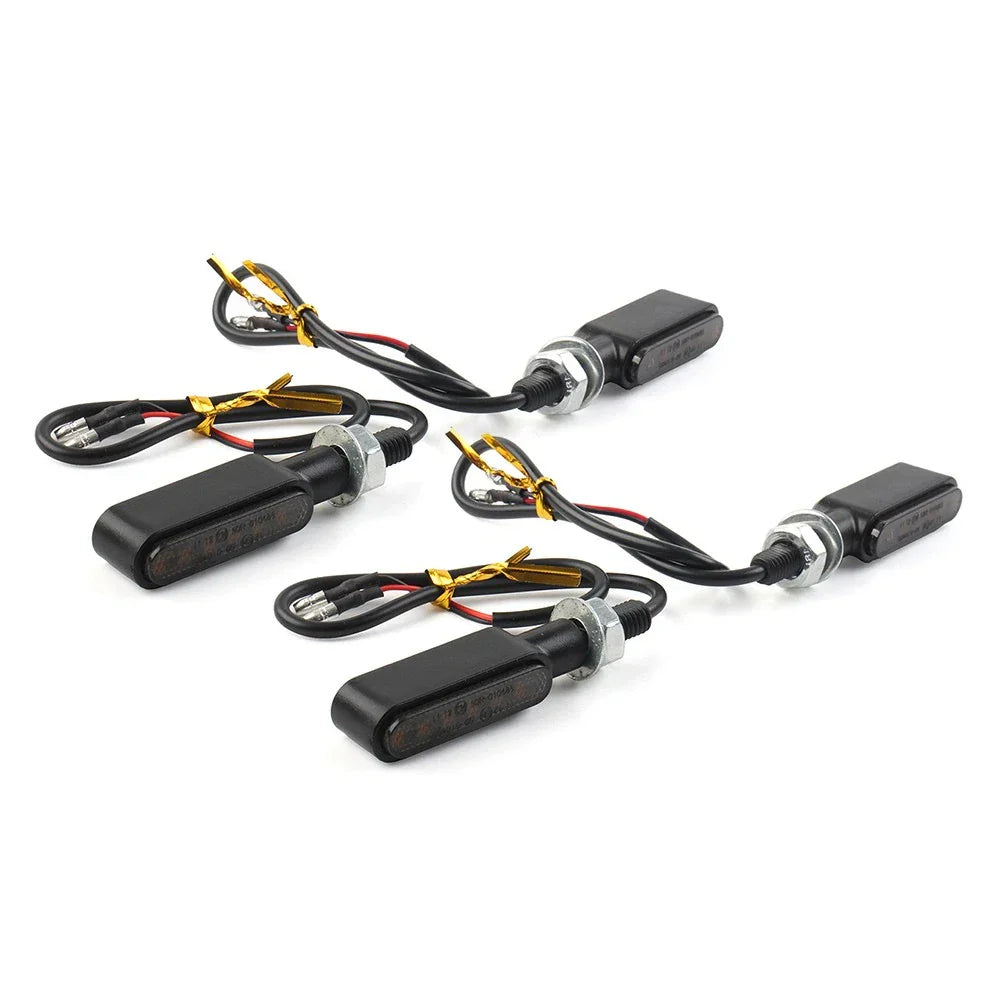 4x LED Mini Turn Signal Lights Amber for Cafe Racer Bobber