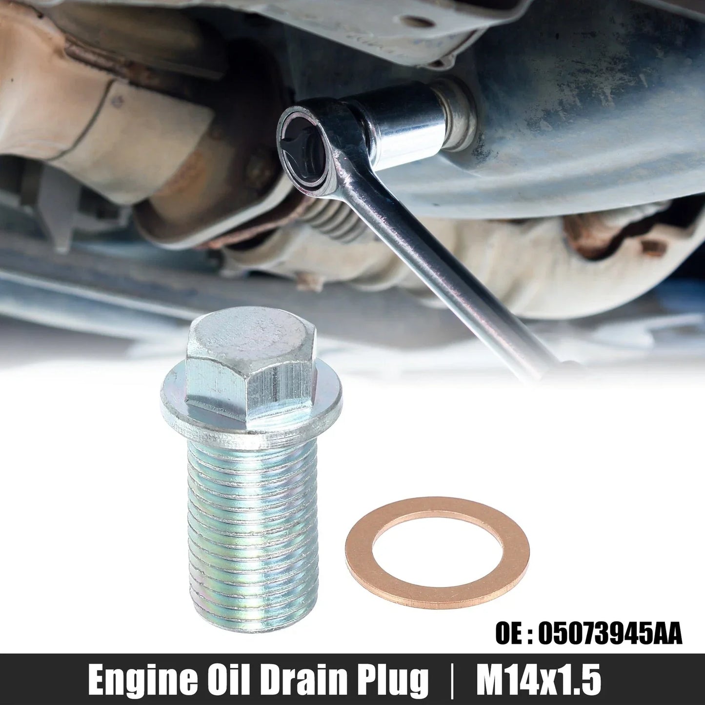 M14x1.5 Steel Engine Oil Drain Plug Screw w/ Seal Ring for Dodge (2003-2023)