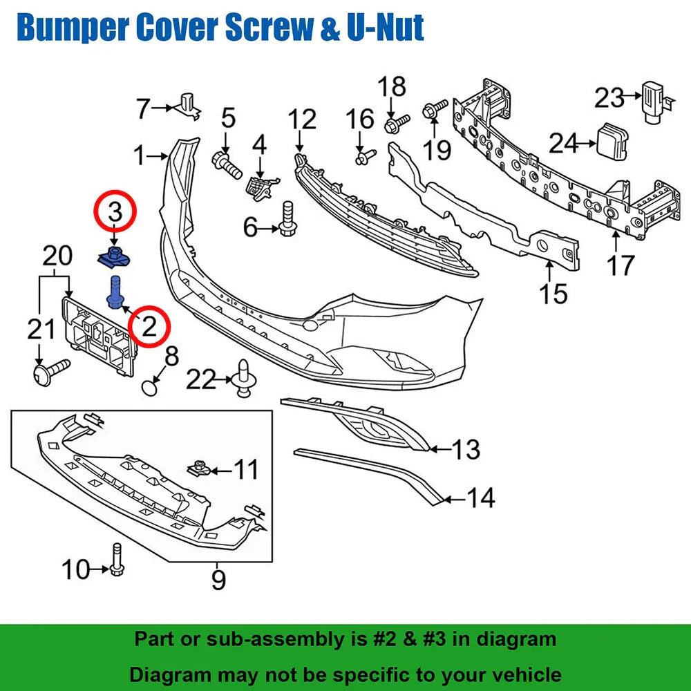 Fender Liner Bumper Cover Splash Shield Screws for Mazda 2 3 5 6 CX-3 CX-5 CX-9 (2007-2023)