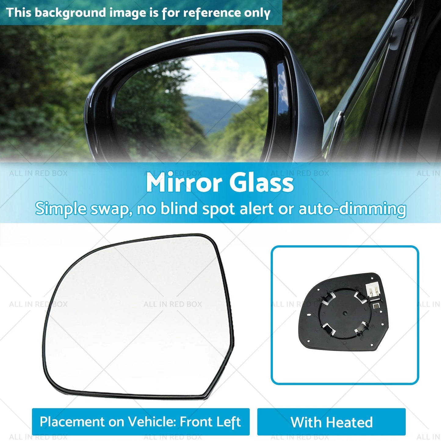 Front Left Mirror Glass for Nissan Micra K13, Almera N17 (2011-2019)
