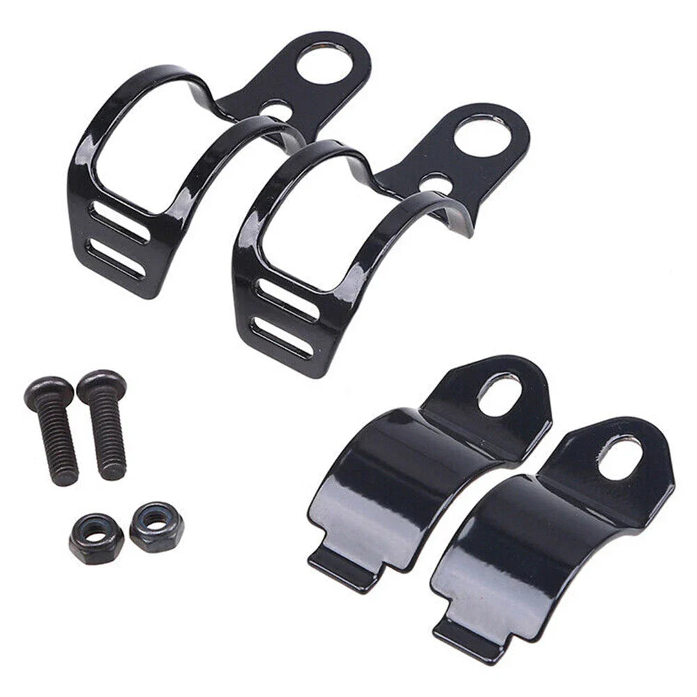 Fork Ear Clamp Turn Signal Light Mount Bracket for Harley Chopper Black