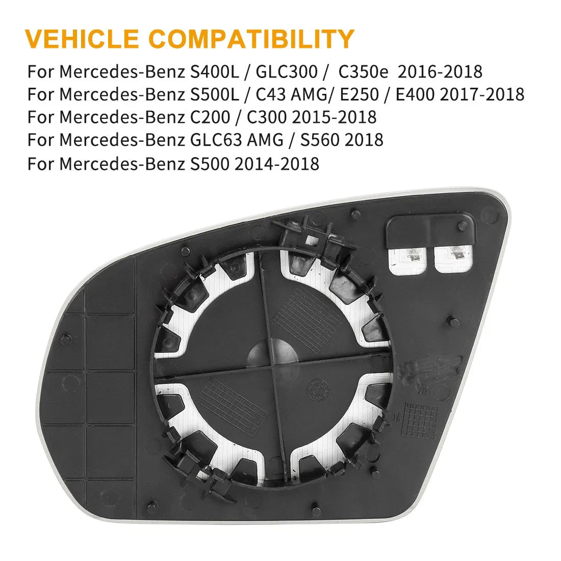 Heated Right Rearview Mirror Glass for Mercedes-Benz S 550 (2014-2017)