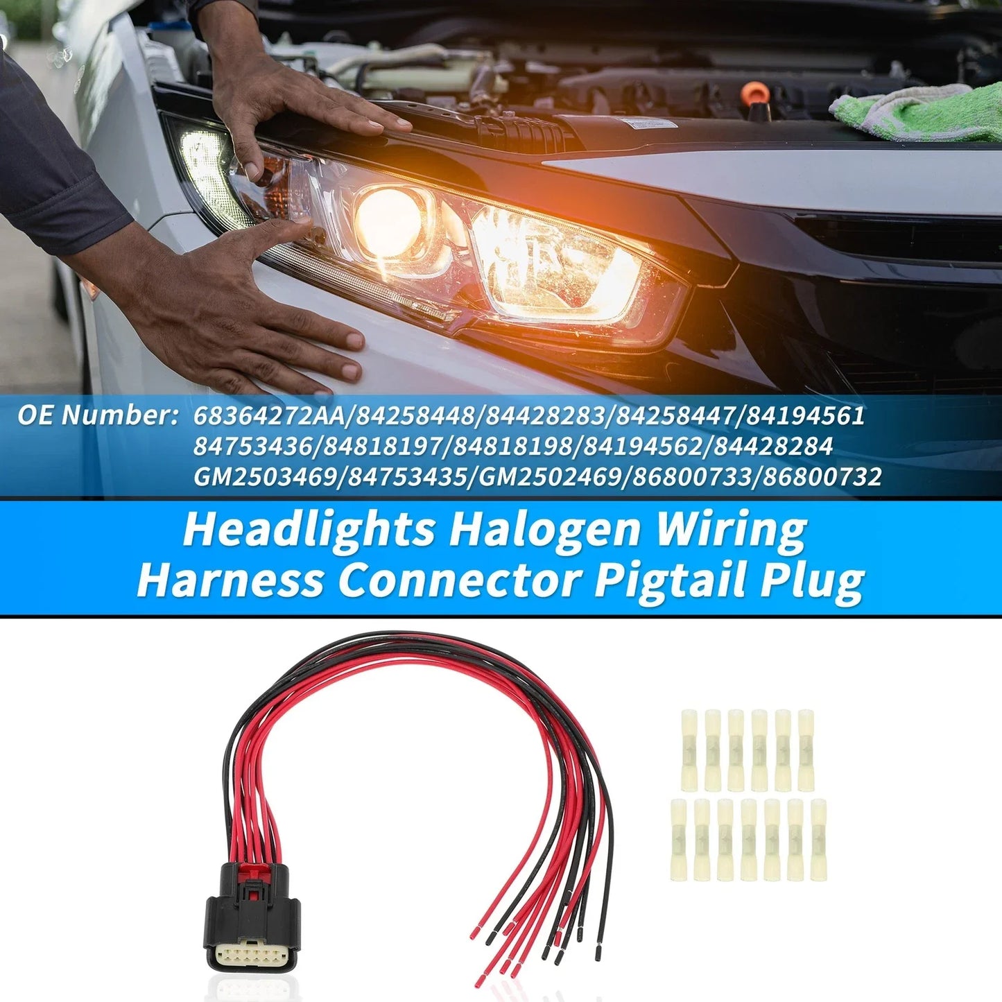 Halogen Headlight Wiring Harness Connector for Ram 1500 (2019-2021)