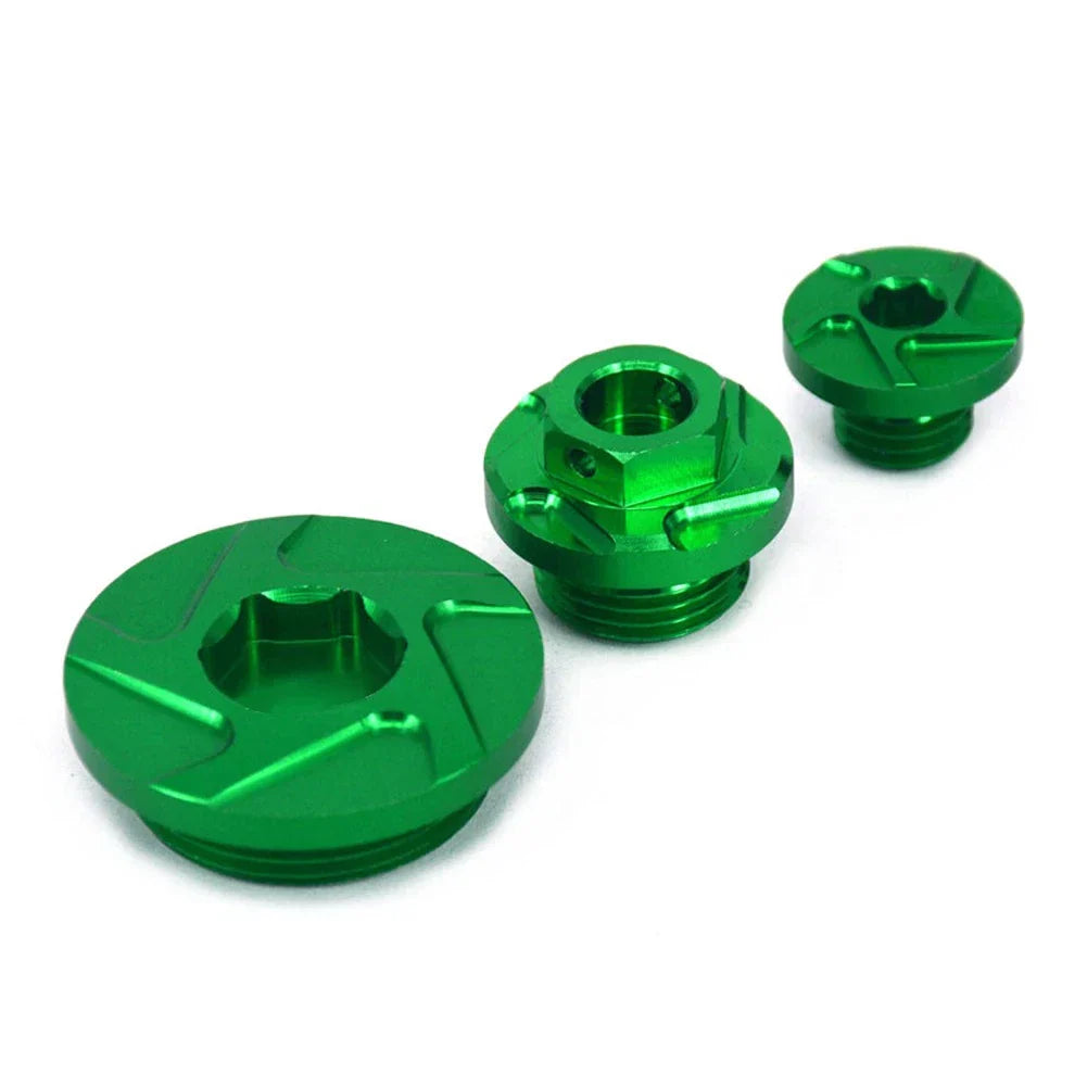CNC Engine Timing Oil Filter Plugs for Kawasaki KX250F KLX450R (2004-2023)