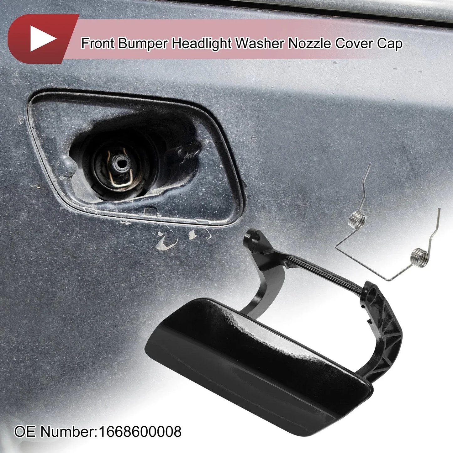 Front Left Washer Nozzle Cover for Mercedes-Benz GL350 (2013-2016) Black