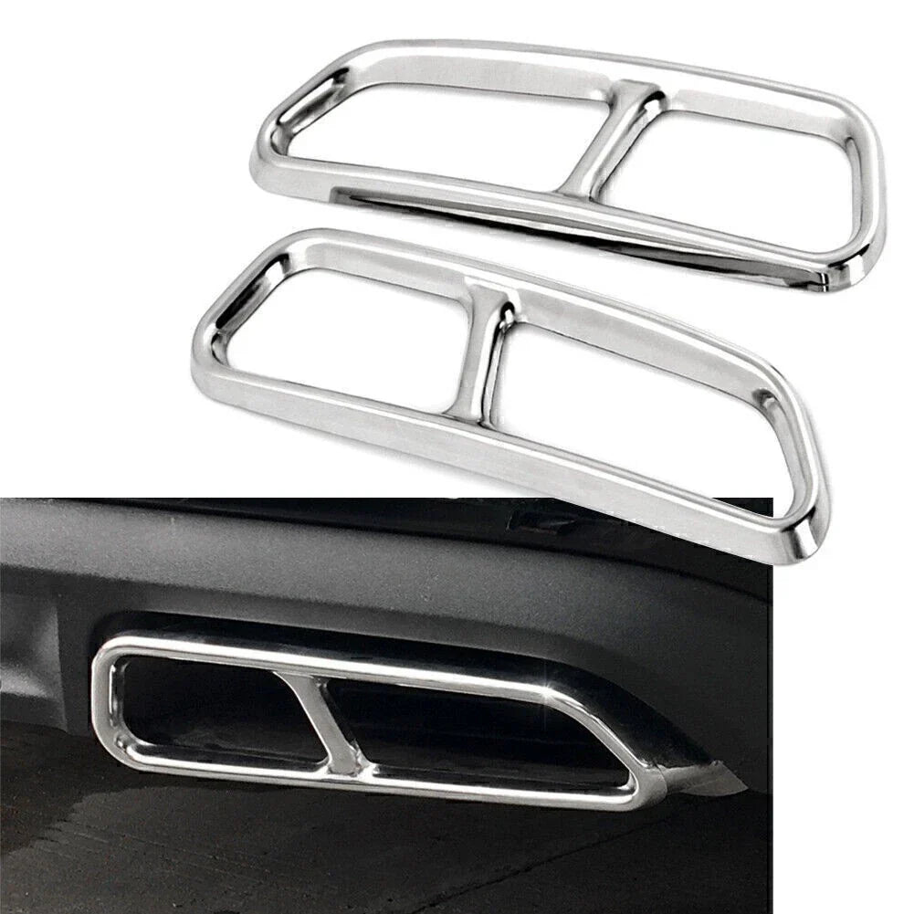 Stainless Steel Exhaust Muffler Tail Pipe Trim Cover for Audi A6 S6 (2015-2018)