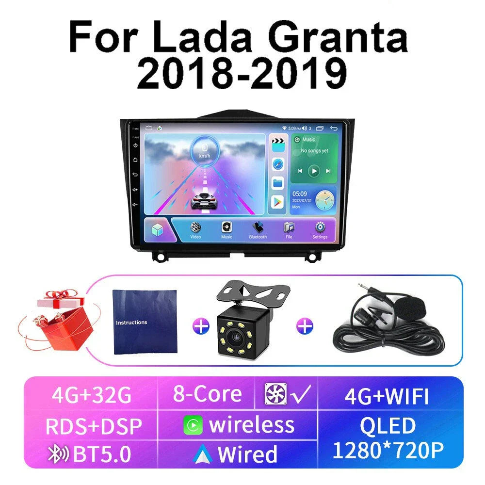 9" Car Stereo Radio GPS NAVI 4G +32G Carplay for Lada Granta (2018-2019)