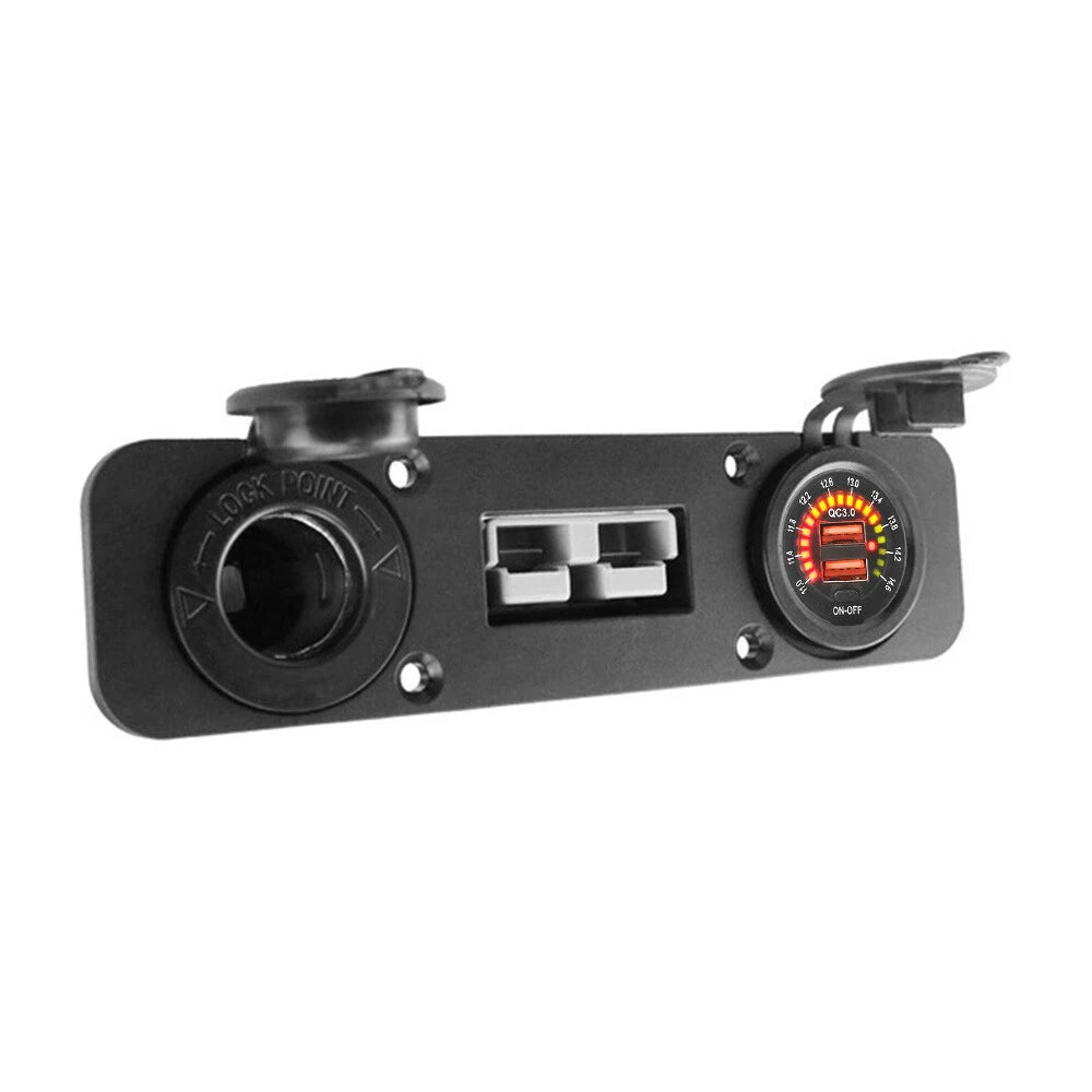 50 Amp Anderson Plug USB 3.0 Cigarette Socket Flush Mount Plate for REDARC