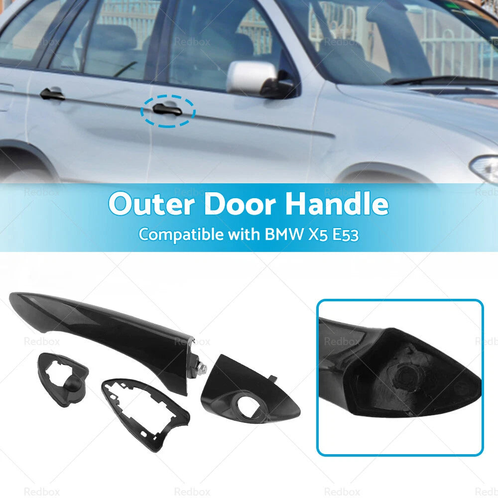 Front Right Outer Door Handle for BMW X5 E53 (2000-2006) Bright Black