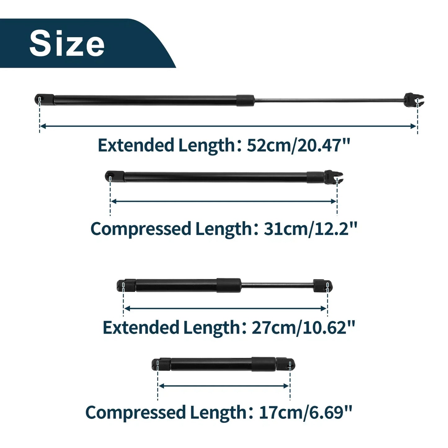 Hood & Tailgate Lift Supports 2 x Gas Springs for Dodge Intrepid (1993-1997)