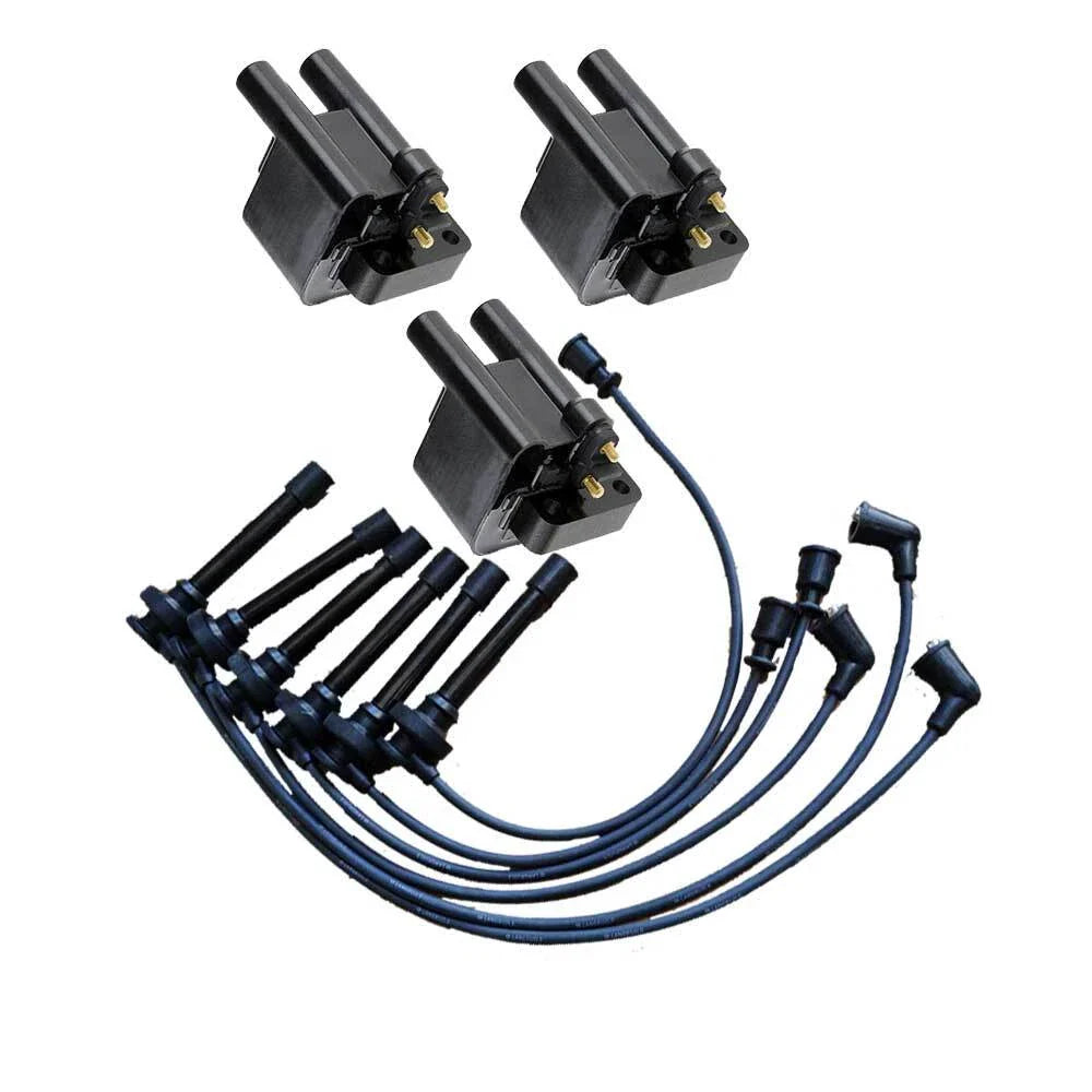 3 x Ignition Coil Pack & Lead Kit for Mitsubishi Triton MK (1996-2003)
