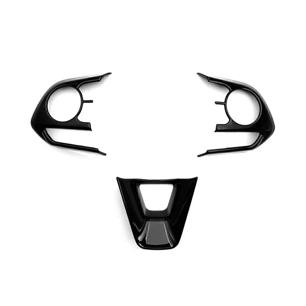 Steering Wheel Trim Cover Frame 3 x For Toyota Corolla (2019-2024) Glossy Black