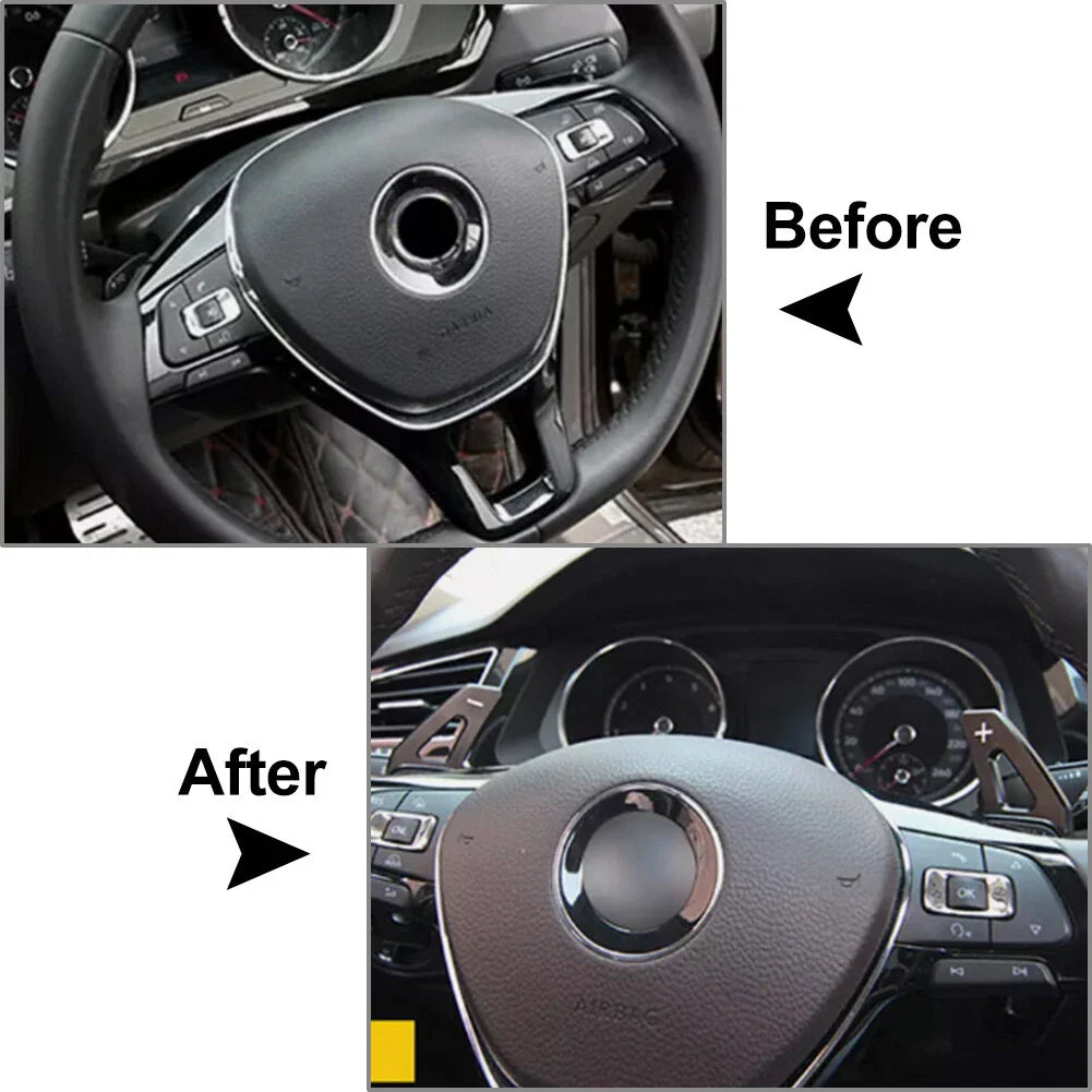 Black Steering Wheel Paddle Shifter Extensions for VW Golf, Atlas, Sharan, Touareg (2020-2023)