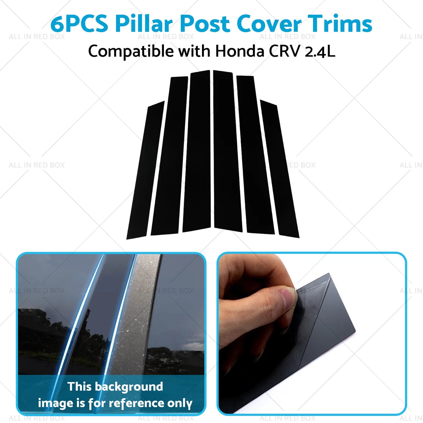 6 x Black Window Trim Covers for Honda CR-V (2007-2011)