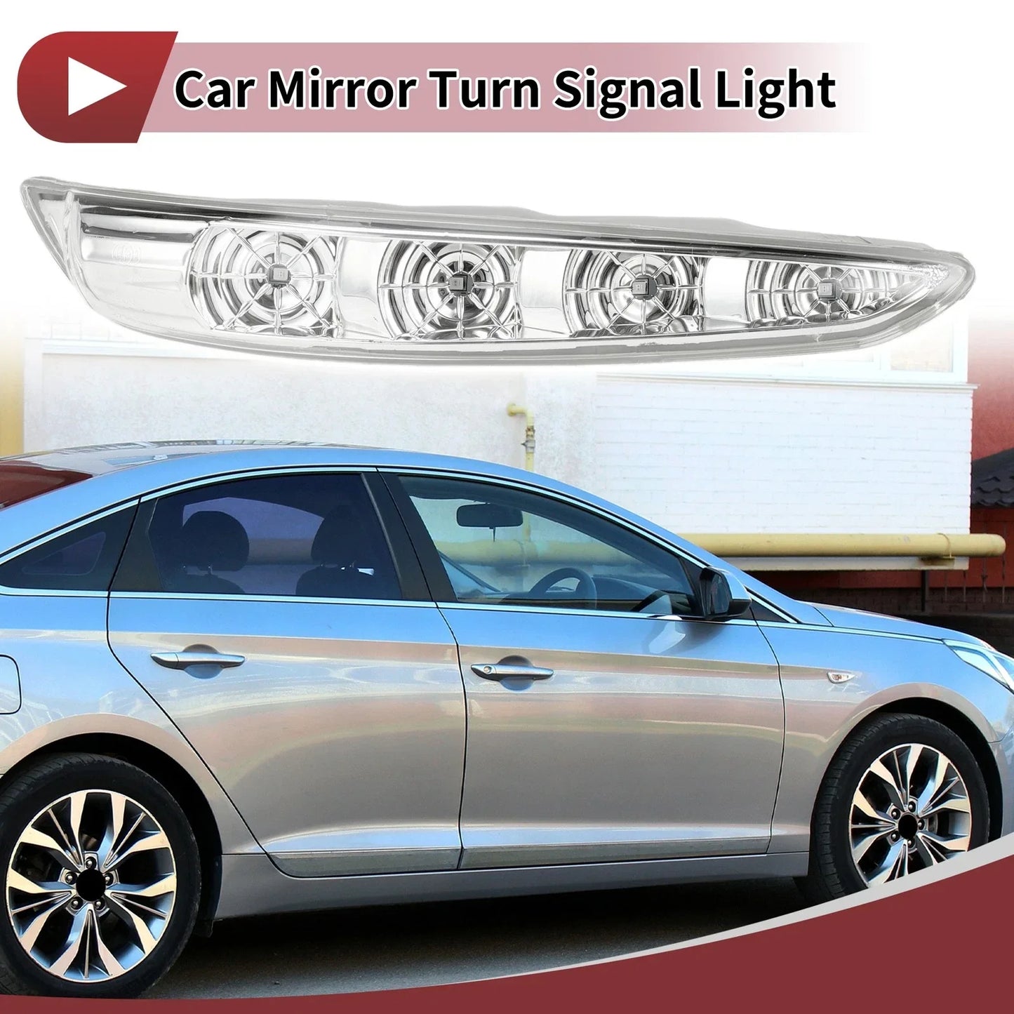Right Mirror Turn Signal Light for Hyundai Sonata 2009-2014 Gray Clear Plastic