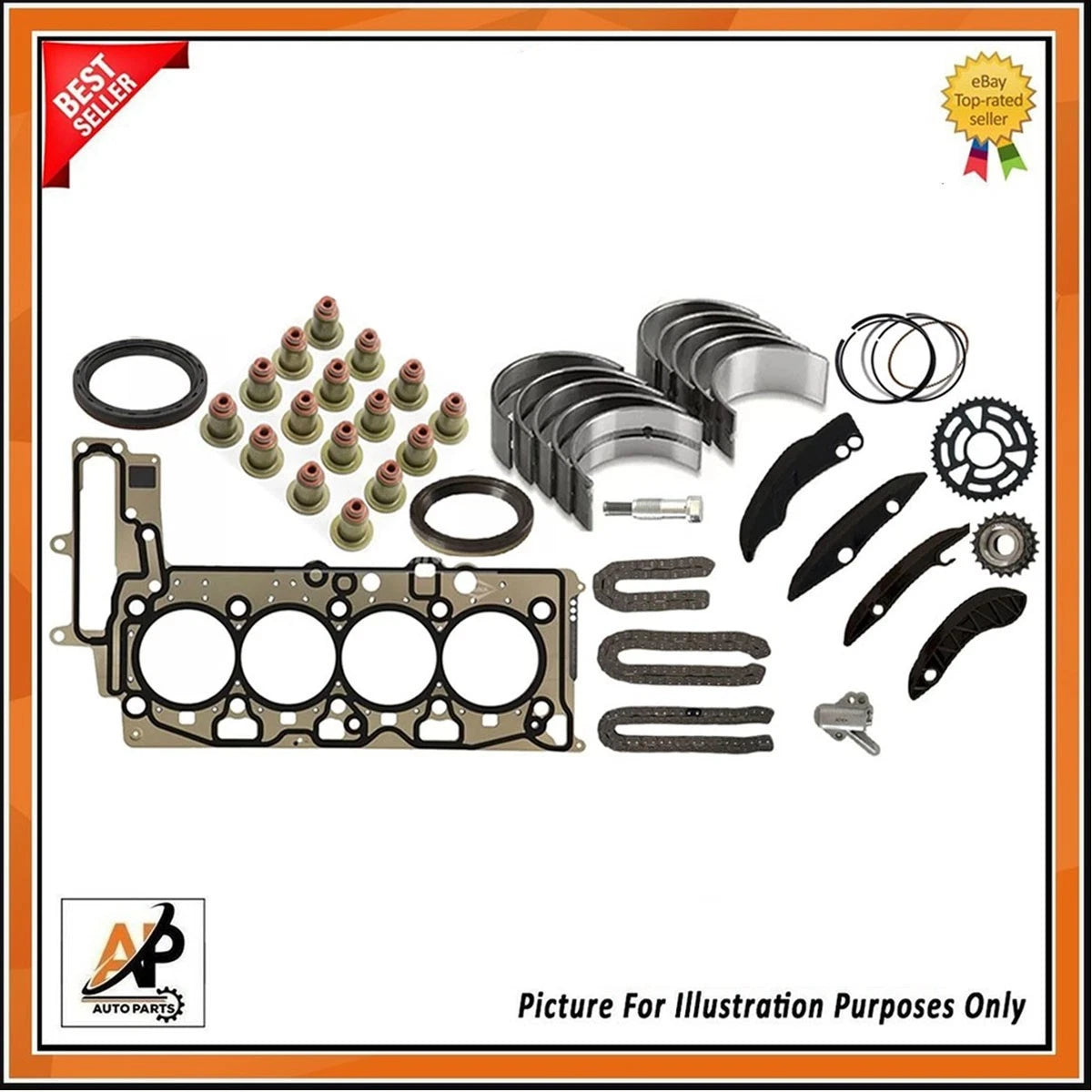 Engine Rebuild Kit with Head Gasket Set for BMW N47D20 1 3 5 7 (2007–2017)