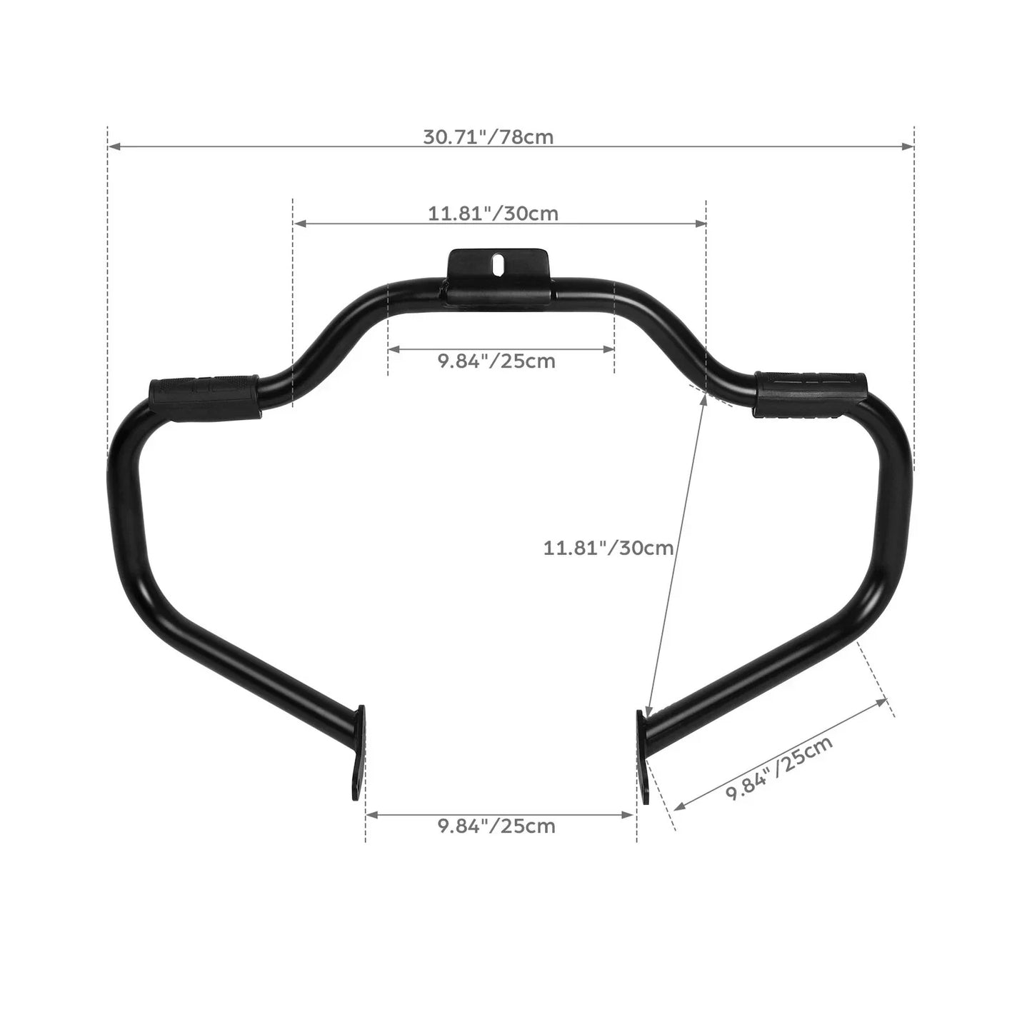 Chrome/Black Mustache Highway Engine Guard Crash Bar for Harley Softail (00-17)
