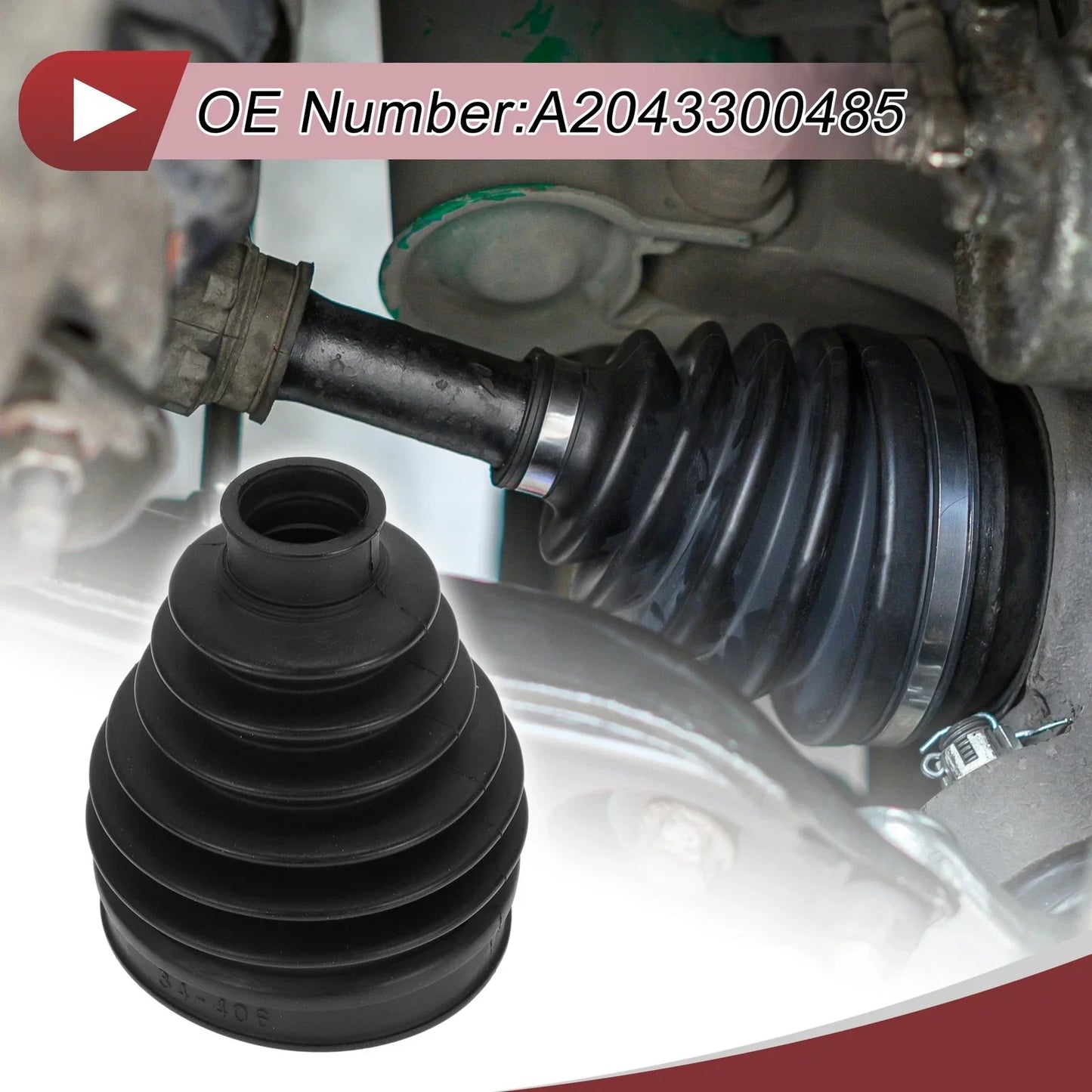 Inner CV Joint Boot Kit w/ Clamps for Mercedes-Benz GLK250 (2013-2015)