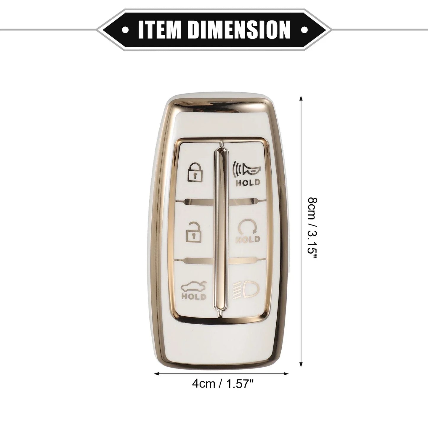 6 x Buttons Key Fob Cover TPU Remote Case for Hyundai ( Specified)