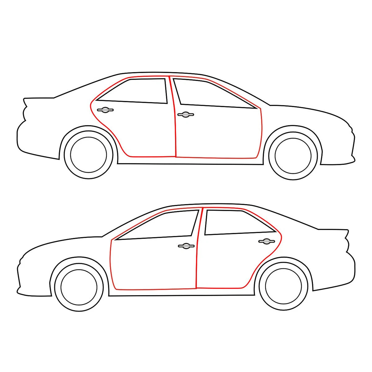 Front & Rear Door Weatherstrip for Honda Accord Sedan DX 1994-1997