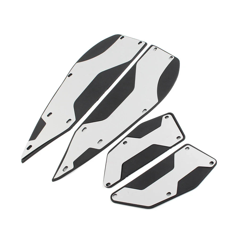 Silver Aluminum Floorboard Foot Pedals for Yamaha XMAX 250 300 400 (2017-2023)
