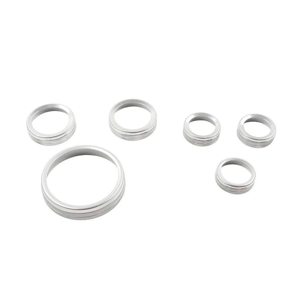 Silver AC Stereo Tune Knob Headlight Switch Covers for Ford Bronco (2021-2022)