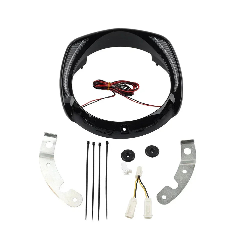 LED Headlight Bezel Trim Ring for Harley Touring Street Glide (2014-2023)