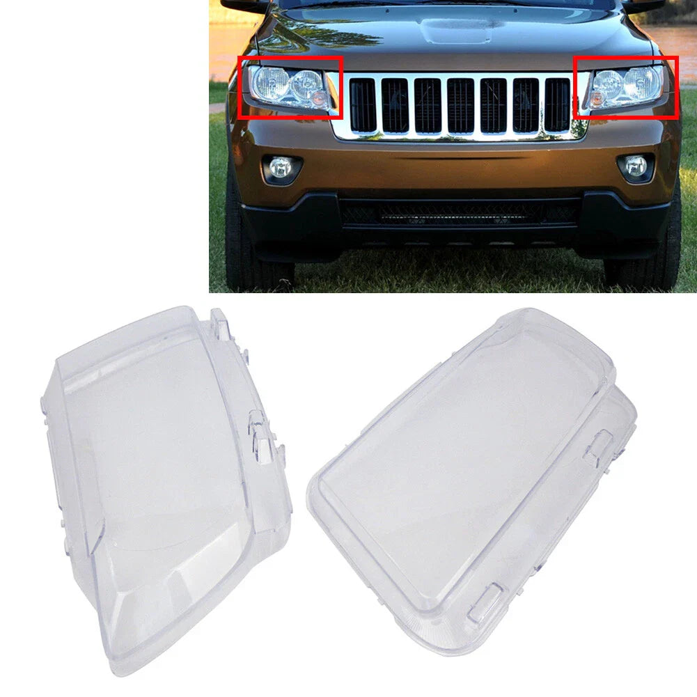 Headlight Lens Cover Pair for Jeep Grand Cherokee, Compass (2005-2023)