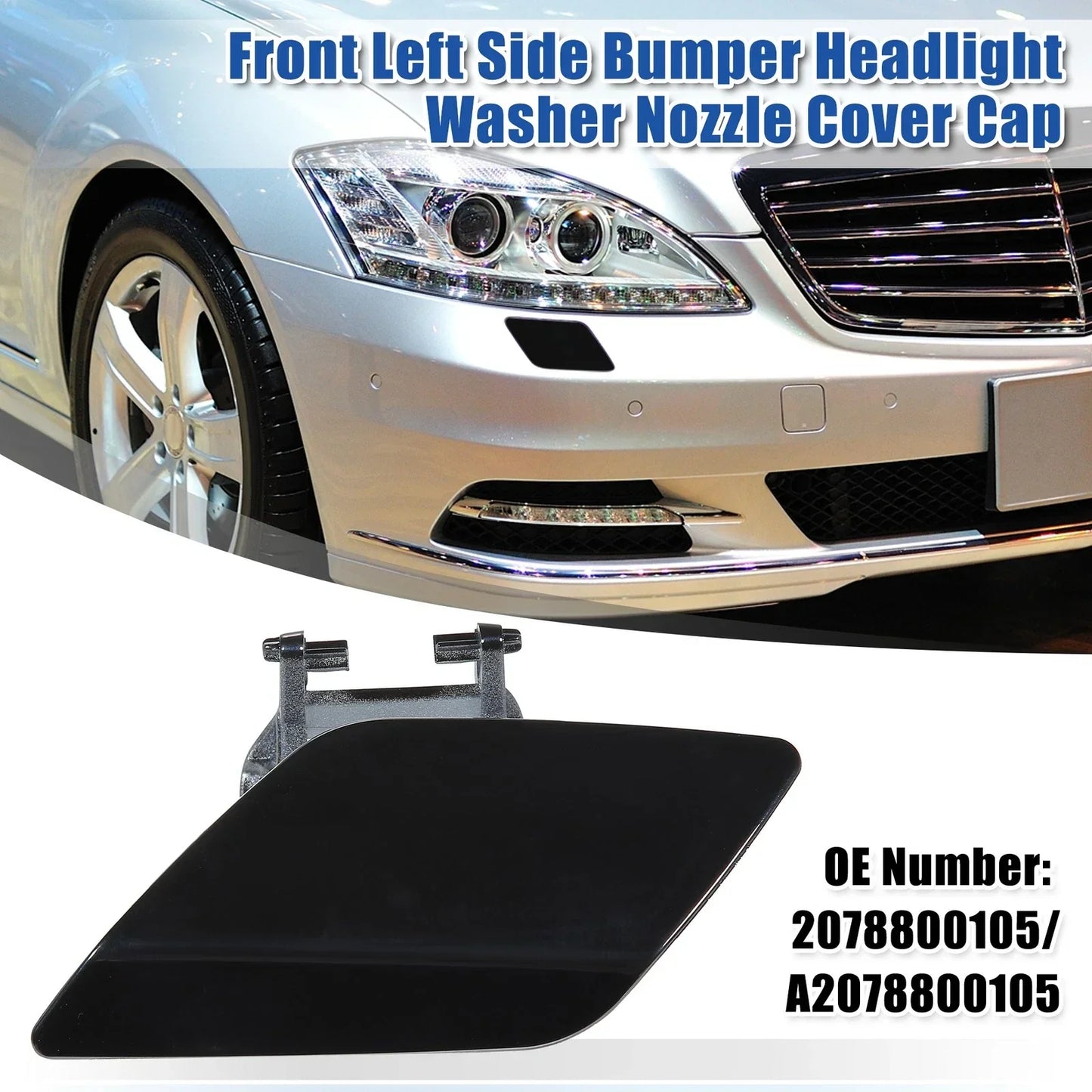Bumper Washer Nozzle Cover for Mercedes-Benz E550 (2007-2009) Black
