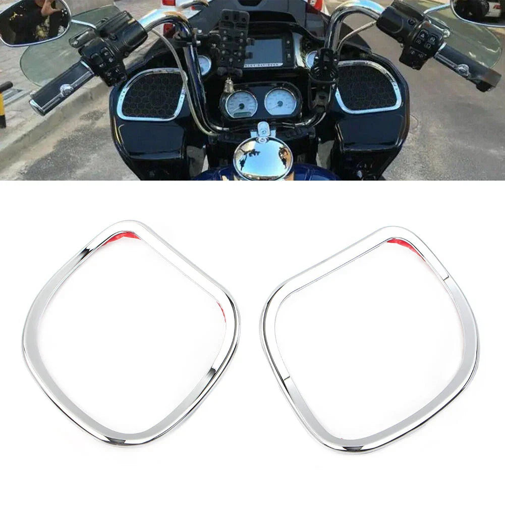 Chrome Front Speaker Trim for Harley Road Glide Custom FLTRX FLTR (15-18)