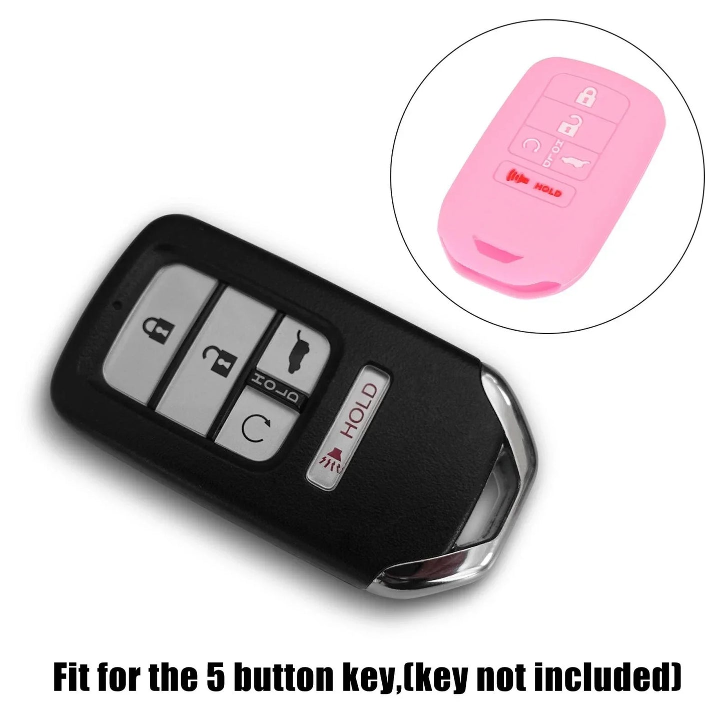 5 x Button Key Fob Cover Case Pink for Honda Accord Civic CR-V (2016-2023)