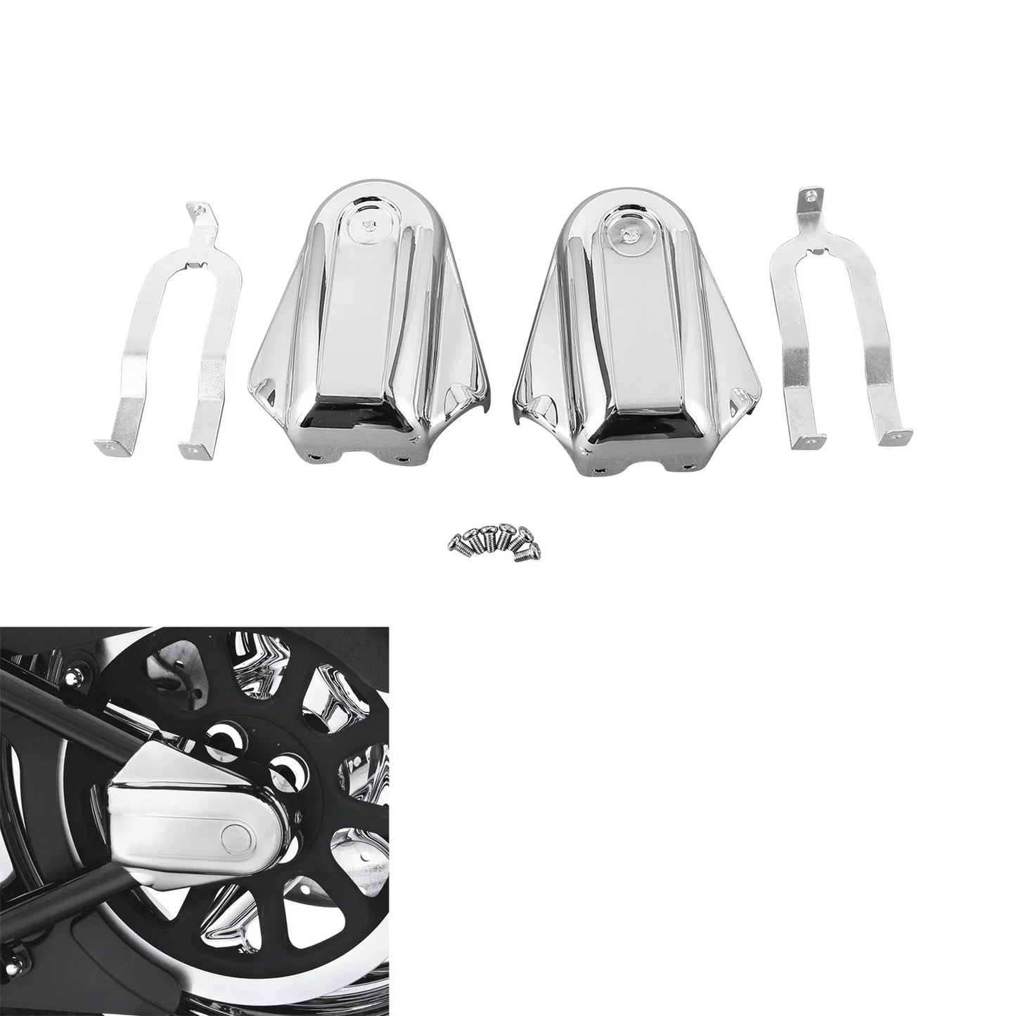 Chrome Rear Axle Covers for Harley Heritage Softail Deluxe (2008-2017)