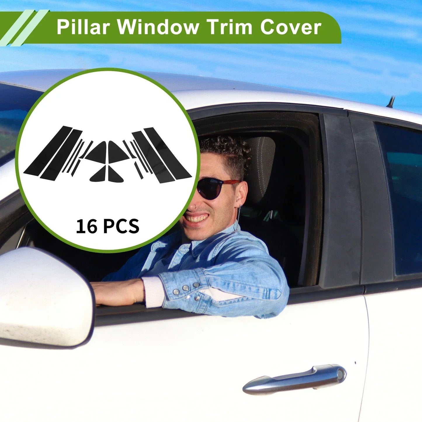 16 x Pillar Window Trim for Chevy Cruze (2017-2021) Black