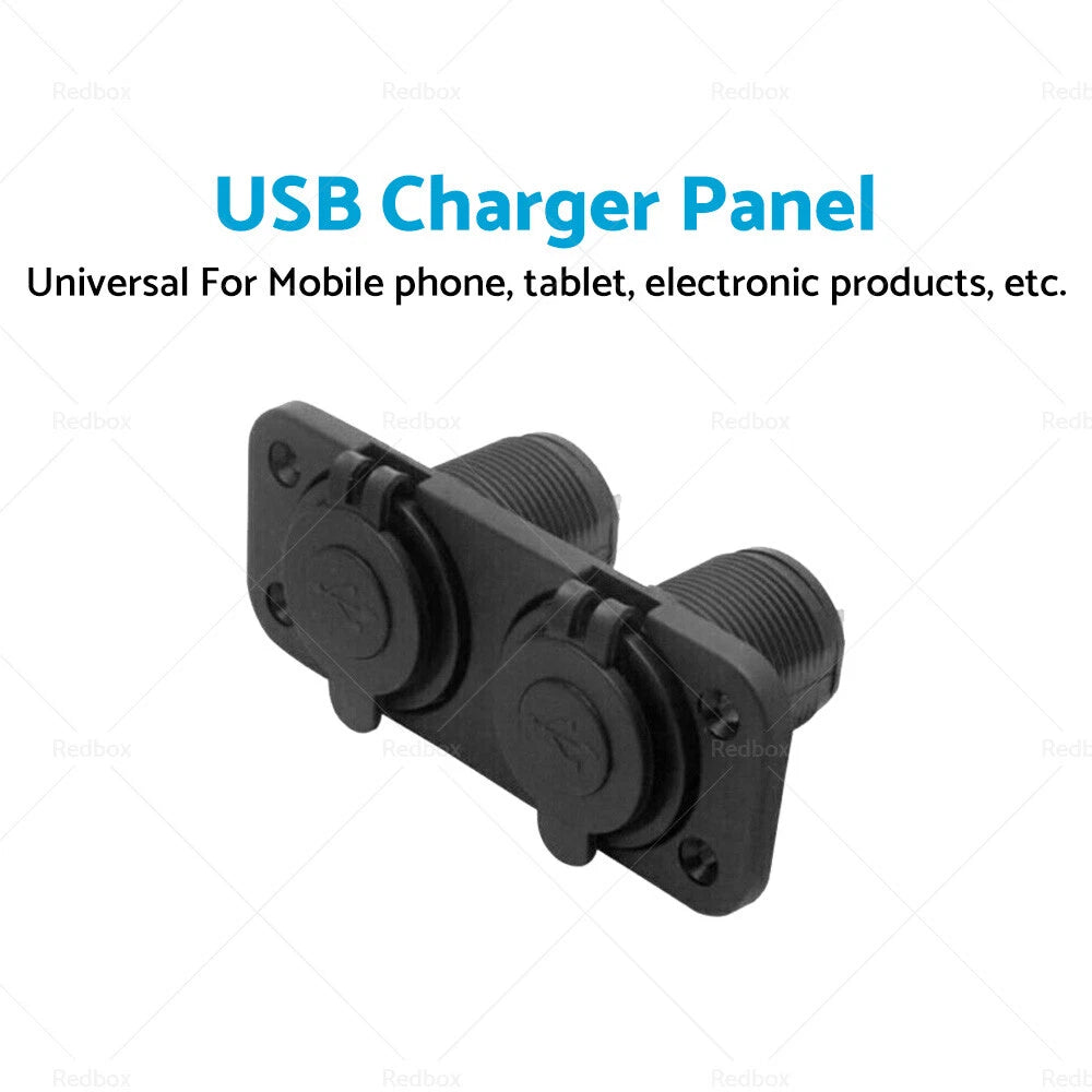 Dual USB Port Charger Socket for Car Boat Cigarette Lighter Adapter