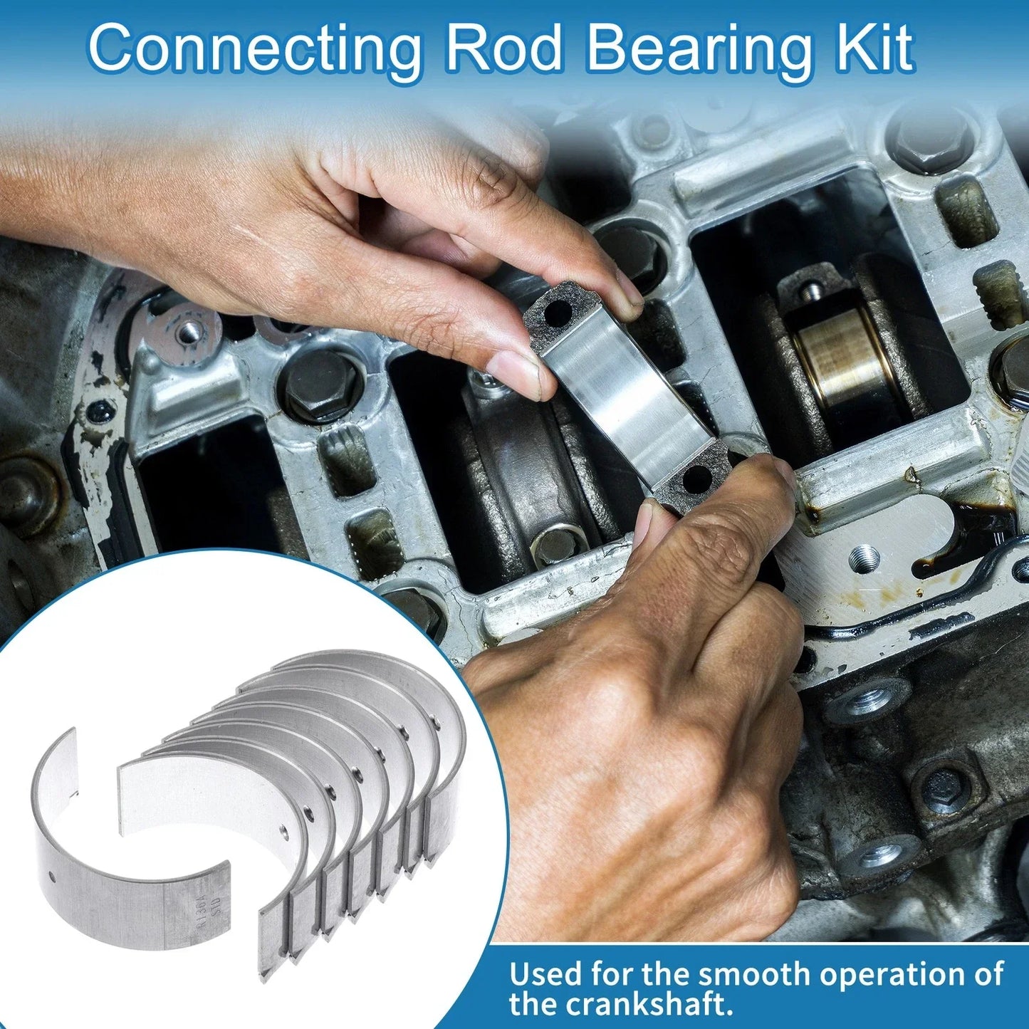 Connecting Rod Bearing Set for Hyundai Santa Fe (2000-2006) - 8 Pcs