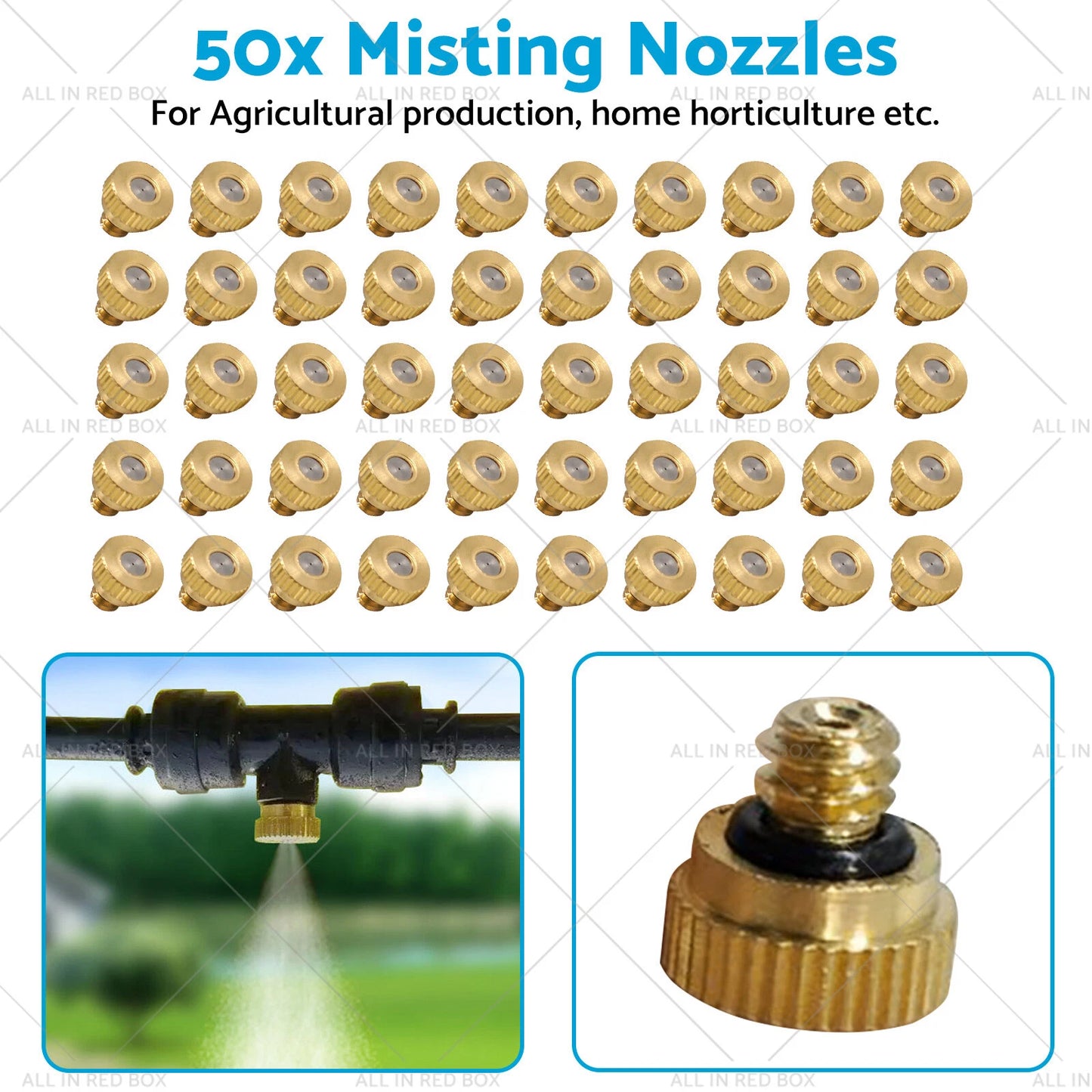 50 x 0.024" Brass Misting Nozzles for Cooling System