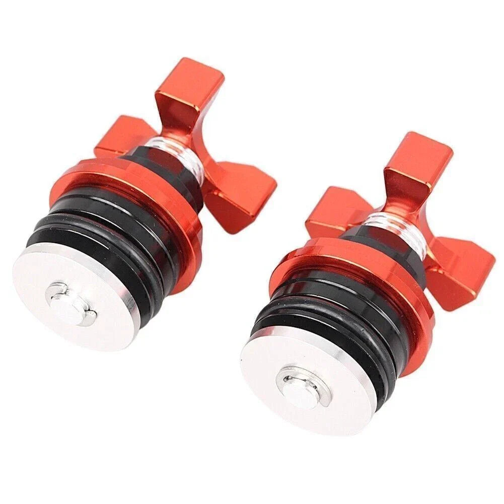 37mm Front Fit Cap for Kawasaki Ninja 250 (All Years) - Orange & Black Aluminum