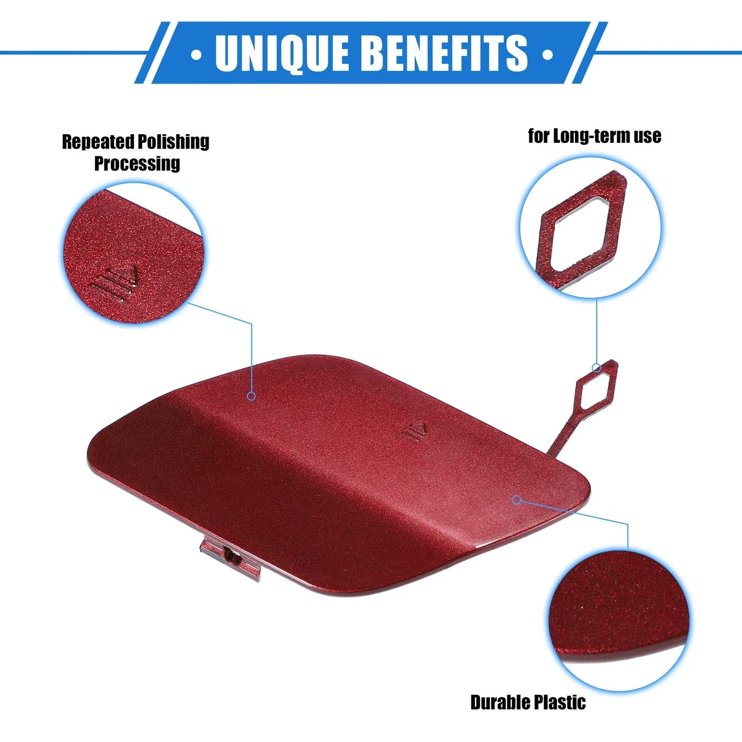 Car Rear Bumper Tow Hook Cover for Mercedes-Benz C300 Sedan (2016-2018) Red