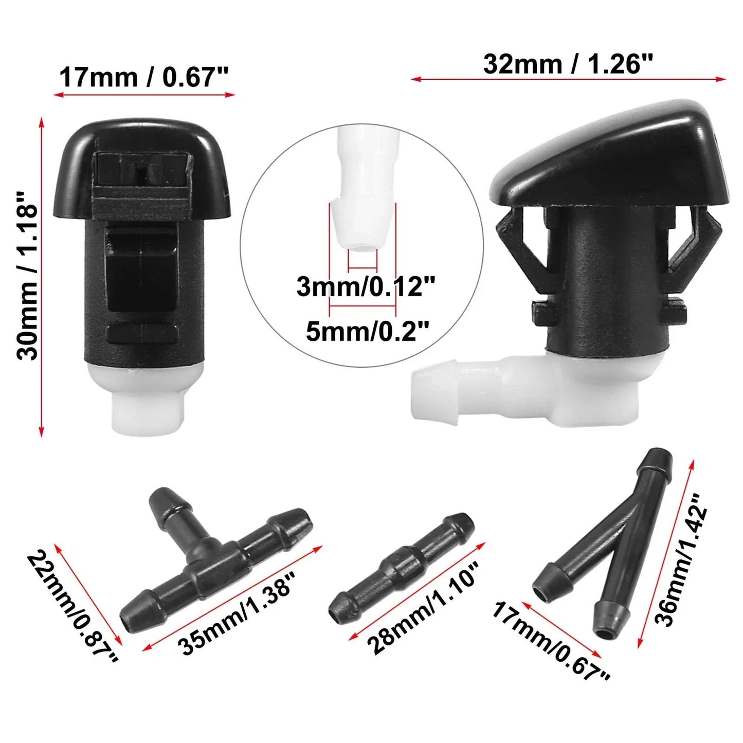 4pcs Front Windshield Washer Nozzles for Dodge Durango (2011-2023)