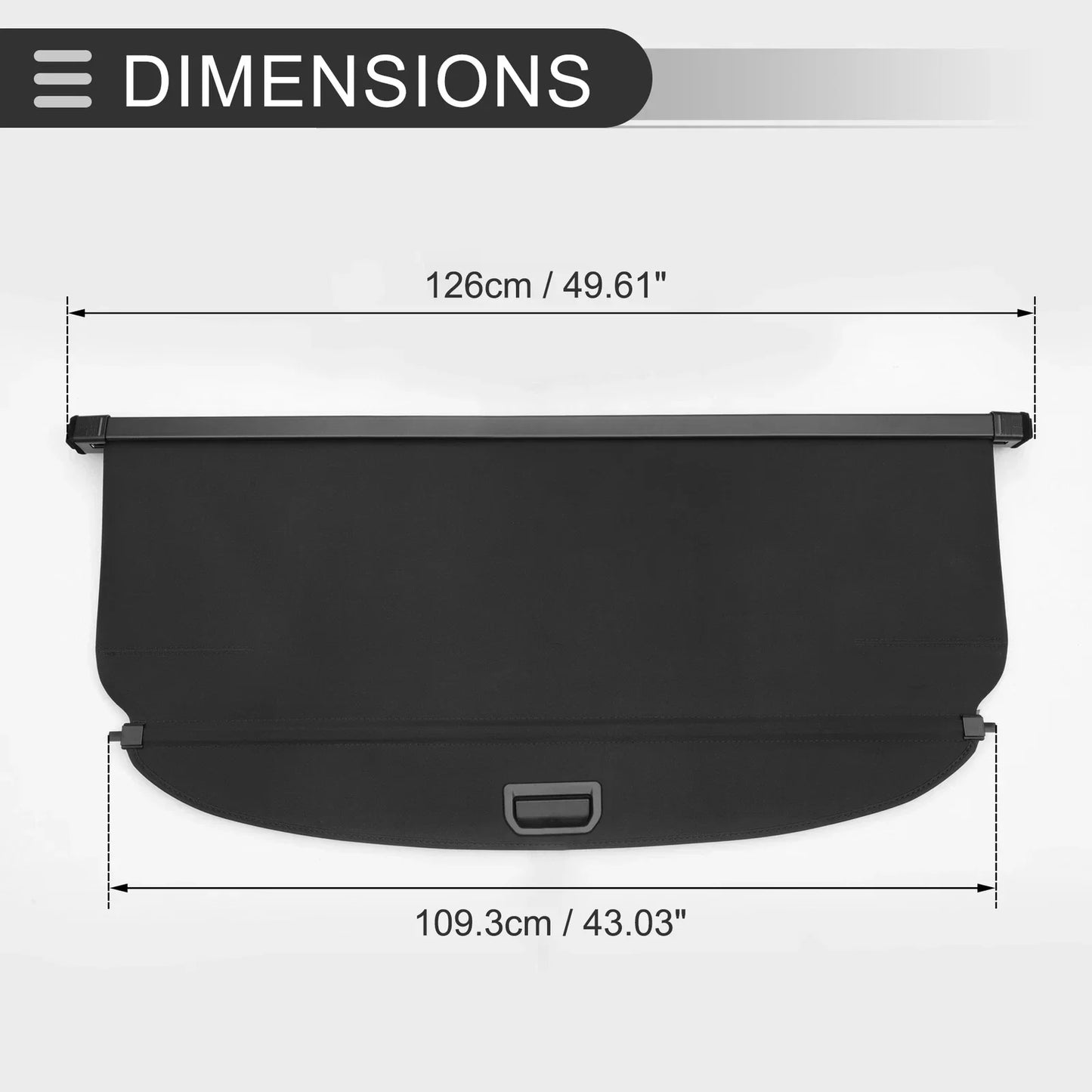 Retractable Cargo Cover for Honda Fit 2002-2007 Rear Trunk Parcel Shelf Black