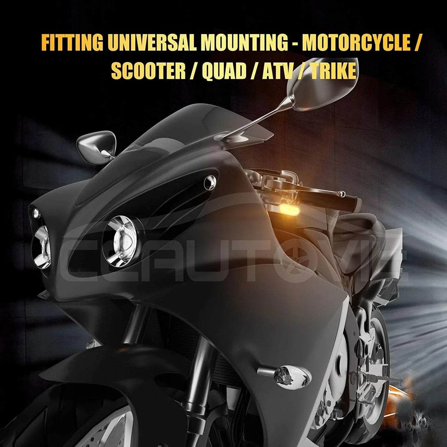 6 LED Mini Motorcycle Amber Blinker Lights for Turn Signal 12V