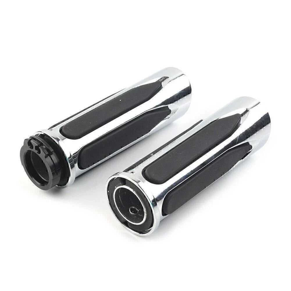 Chrome Handlebar Hand Grips for Harley Touring Road Electra Glide Softail (N/A)