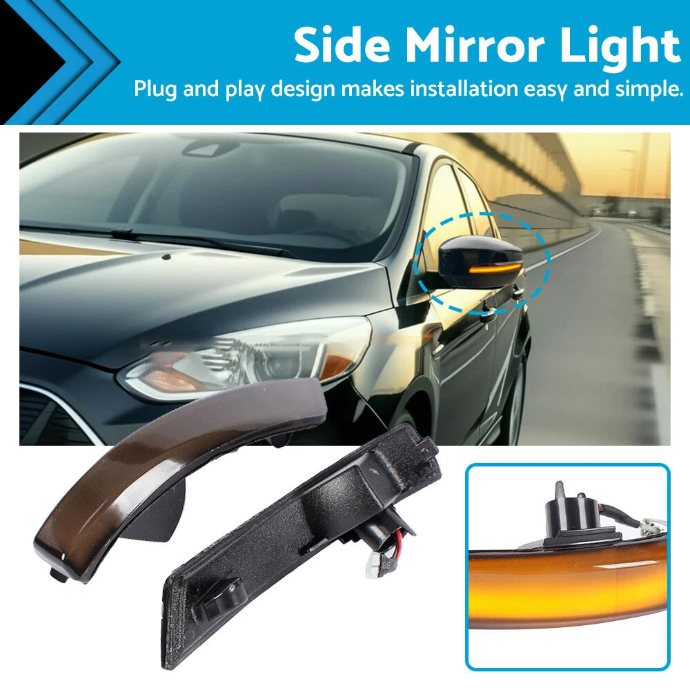 LED Turn Signal Light Mirror Indicator for Ford Focus Mk2 Mk3 Mondeo (2005-2018)