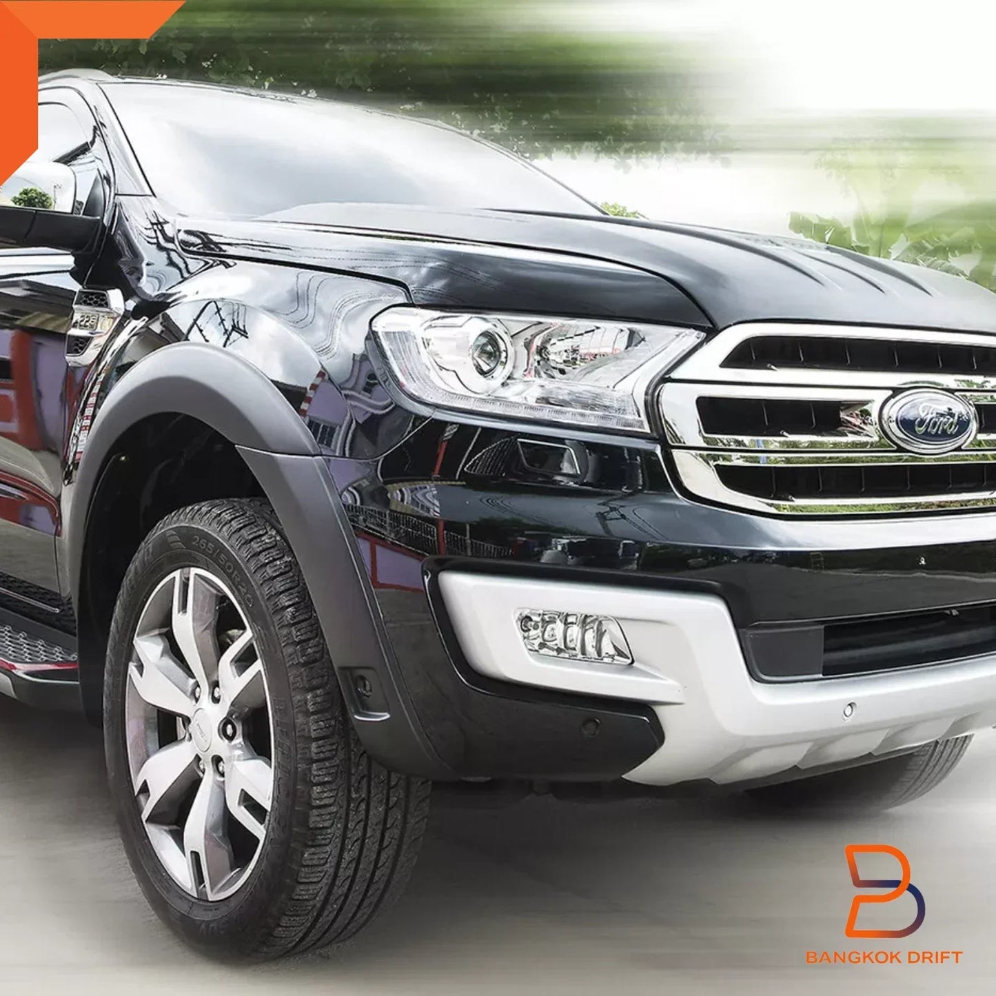 4" Matte Black Fender Flares for Ford Everest SUV (2015-2018)