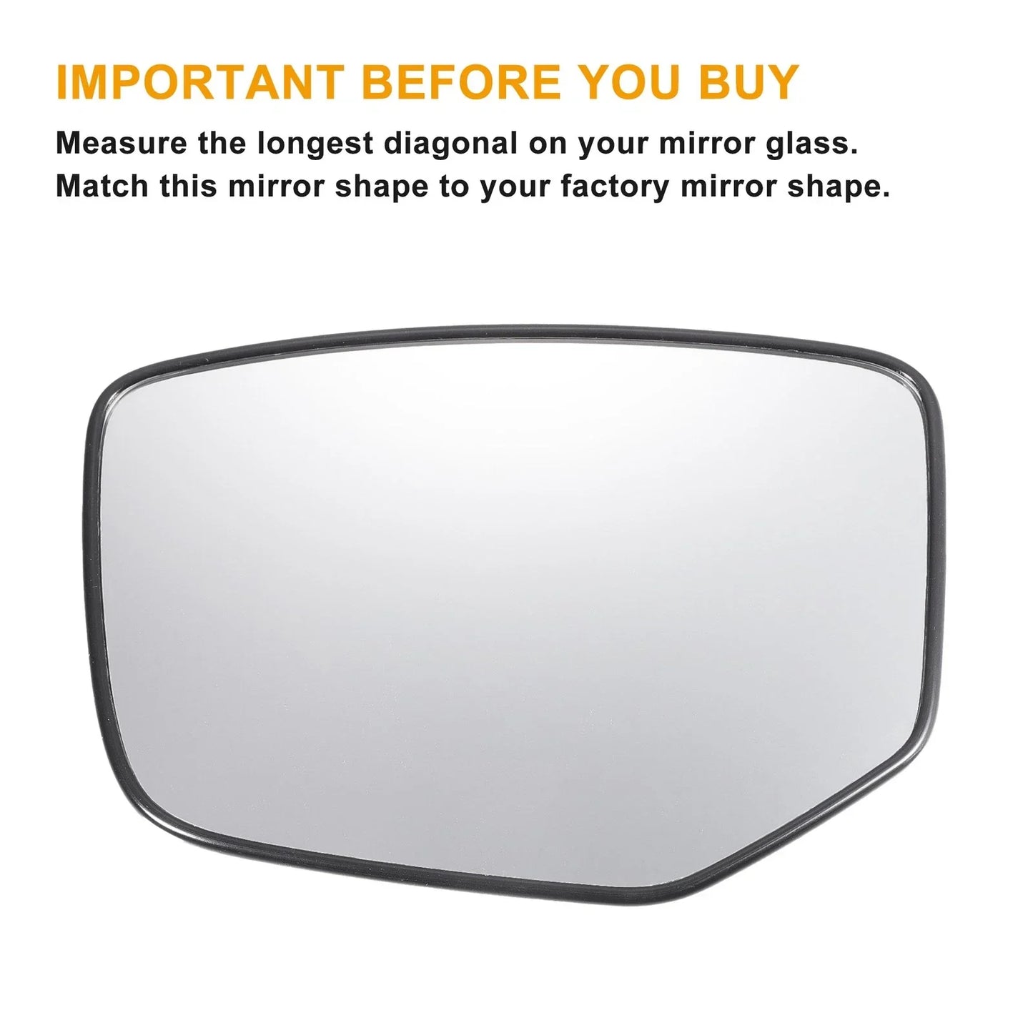 Left Side White Mirror Glass w/ Back Non-Heated for Honda Accord (2008-2010)