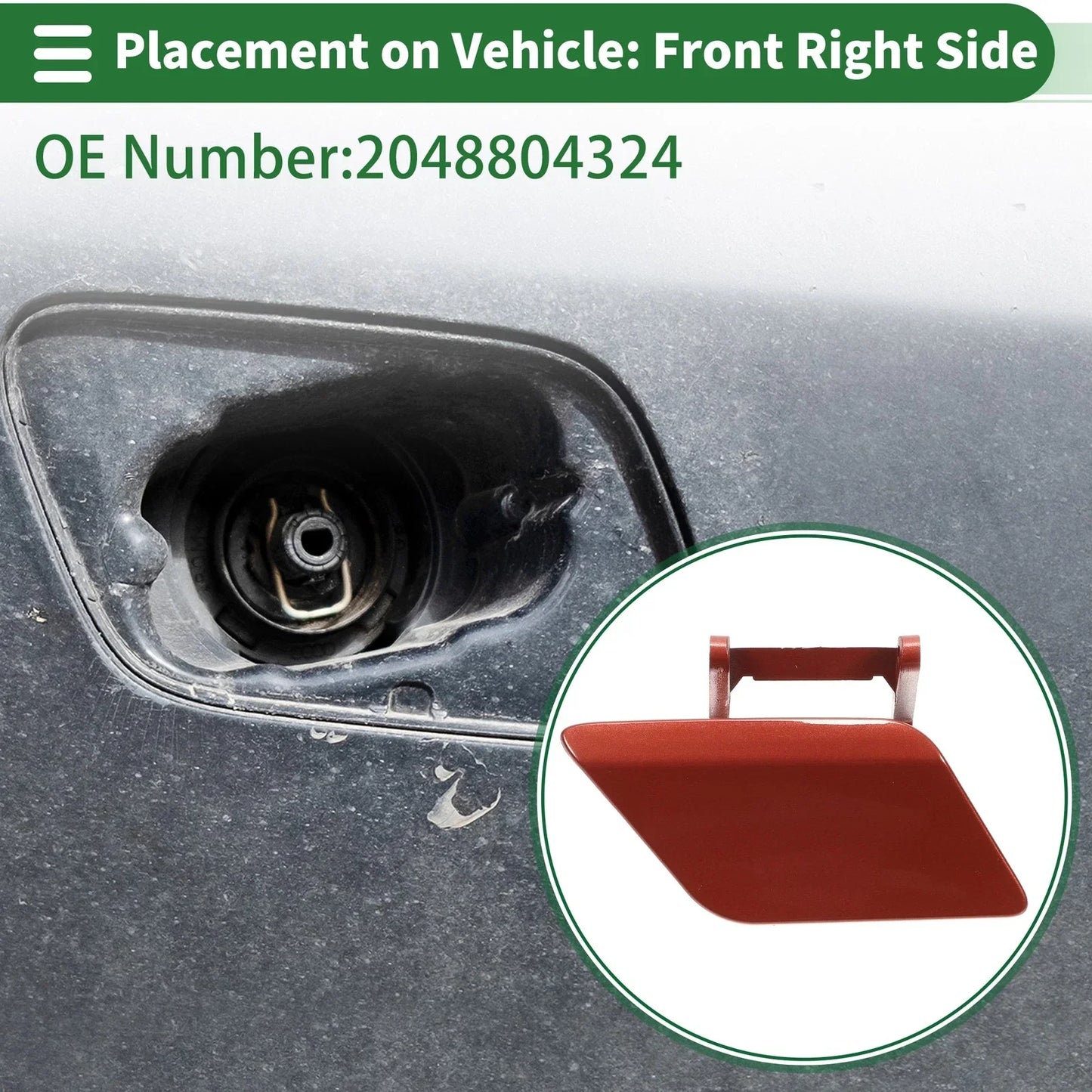 Front Right Bumper Headlight Washer Nozzle Cover for Mercedes-Benz (2010-2015)