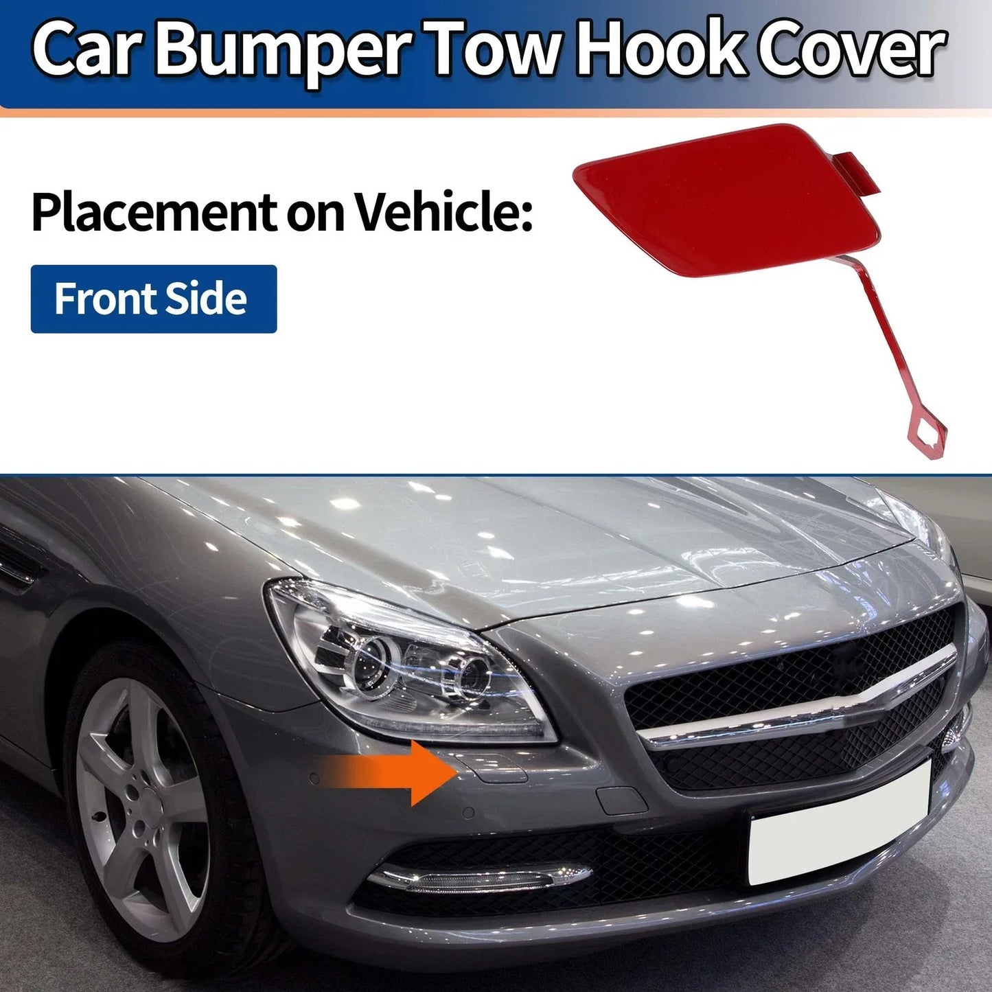 Front Bumper Tow Hook Cover for Mercedes-Benz SLK W172 (2004-2011) Bright Red