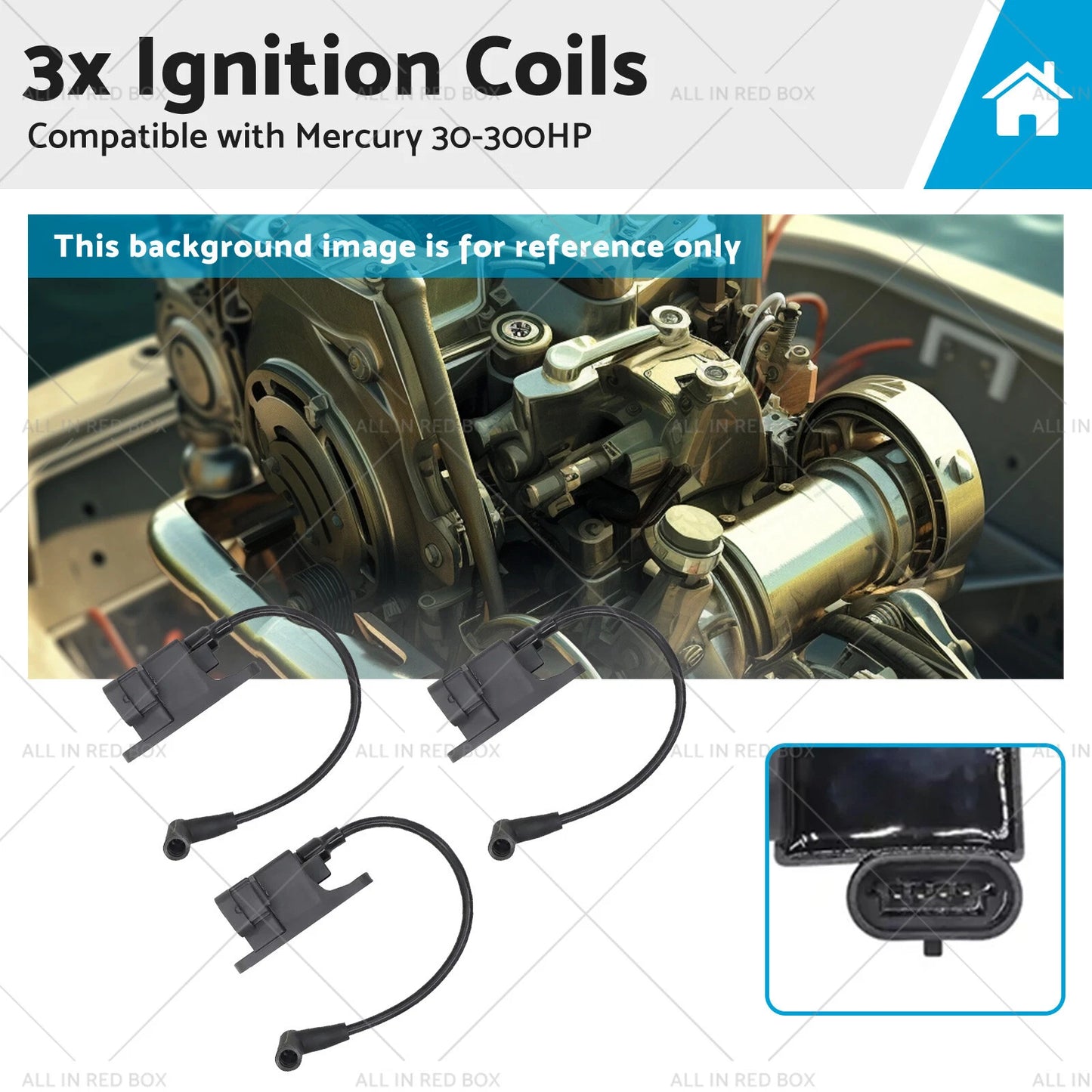 3 x Ignition Coils for Mercury 30-300HP Outboard Motor