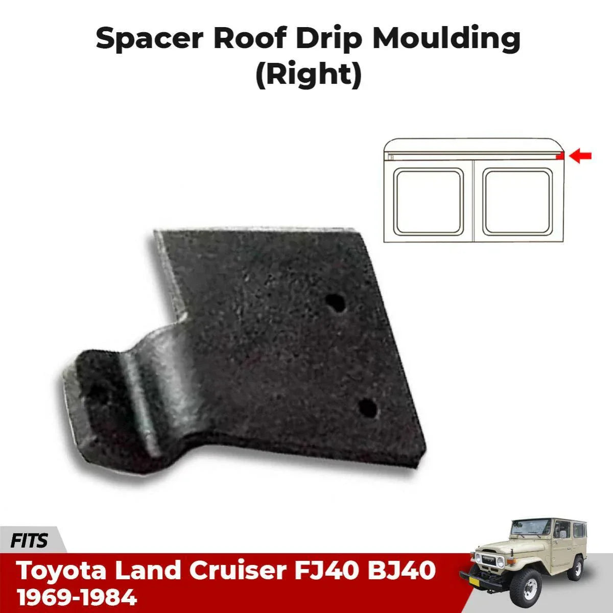 Roof Drip Spacer Right Rubber Trim Fits Toyota Land Cruiser FJ40 SUV 1969-84 D10