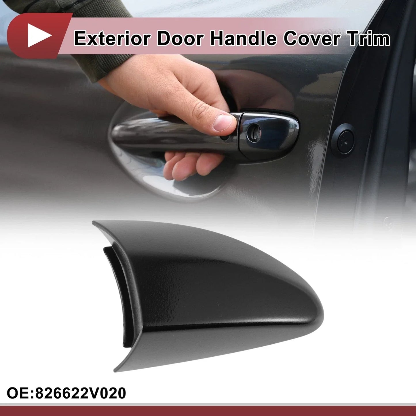 Front Right Door Handle Cover for Hyundai Veloster (2012-2016) Black